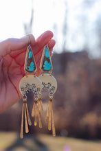 Load image into Gallery viewer, Big Mama Turquoise Fringe Earrings- Pick Your Stone only Options 9, 10, 12 available- as of 9-23-25