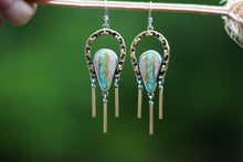 Load image into Gallery viewer, Royston Ribbon Turquoise- Fringe- brass and sterling silver