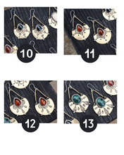 Load image into Gallery viewer, Traveler Swing Earrings -Choose- Rainbow Moonstone - Labradorite - Turquoise
