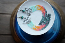 Load image into Gallery viewer, Summer Sunset Hawk Tail earrings - PREORDER