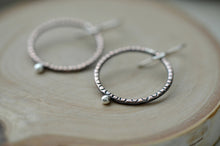 Load image into Gallery viewer, Simple copper earrings, copper hoops, copper and silver earrings, copper jewelry