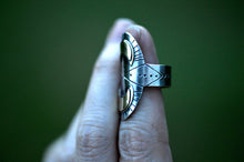 Load image into Gallery viewer, Sterling silver and brass moon ring