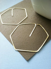 Load image into Gallery viewer, Hexagon Gold-filled Hoop Earrings