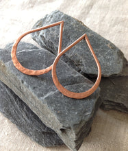 Load image into Gallery viewer, Copper teardrop post earrings