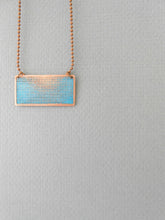 Load image into Gallery viewer, Turquoise statement necklace, copper necklace,  textured circle design, handmade jewelry, etched metal necklace