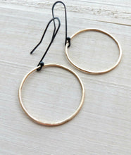 Load image into Gallery viewer, Small gold hoops, thin gold hoops, small hoops, gift for her, gold, dainty earrings