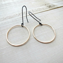 Load image into Gallery viewer, Small gold hoops, thin gold hoops, small hoops, gift for her, gold, dainty earrings