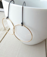 Load image into Gallery viewer, Small gold hoops, thin gold hoops, small hoops, gift for her, gold, dainty earrings