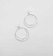 Load image into Gallery viewer, “Big Wave” Sterling silver hoop earrings