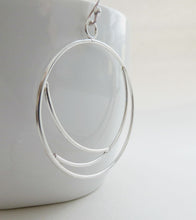 Load image into Gallery viewer, “Big Wave” Sterling silver hoop earrings
