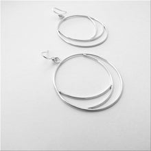 Load image into Gallery viewer, “Big Wave” Sterling silver hoop earrings