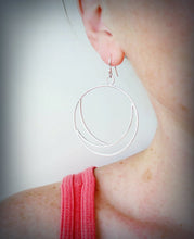 Load image into Gallery viewer, “Big Wave” Sterling silver hoop earrings