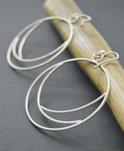Load image into Gallery viewer, “Big Wave” Sterling silver hoop earrings