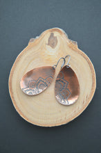 Load image into Gallery viewer, Rustic copper mandala earrings