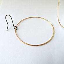 Load image into Gallery viewer, Large modern gold hoops