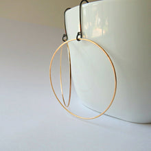 Load image into Gallery viewer, Large modern gold hoops