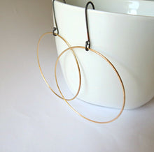 Load image into Gallery viewer, Large modern gold hoops