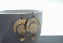 Load image into Gallery viewer, Brass Crescent earrings