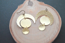 Load image into Gallery viewer, Brass Crescent earrings