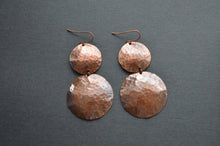 Load image into Gallery viewer, Modern copper earrings-hammered copper earrings- copper jewelry-large earrings