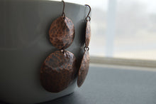 Load image into Gallery viewer, Modern copper earrings-hammered copper earrings- copper jewelry-large earrings