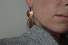 Load image into Gallery viewer, Modern copper earrings-hammered copper earrings- copper jewelry-large earrings