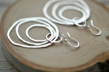 Load image into Gallery viewer, Triple ring silver earrings, sterling silver hoop earrings, hammered silver earrings, dangle