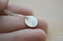 Load image into Gallery viewer, Small silver disc necklace, silver necklace, petite silver charm, layering necklace