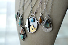 Load image into Gallery viewer, Silver turquoise necklace, mountain necklace, bird necklace, silver jewelry, turquoise jewelry