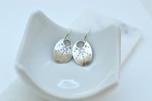 Load image into Gallery viewer, Stamped Lotus drop earrings
