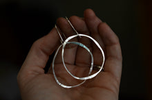 Load image into Gallery viewer, Hammered Sterling silver hoop earrings- organic shaped
