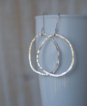 Load image into Gallery viewer, Hammered Sterling silver hoop earrings- organic shaped