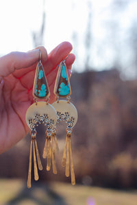 Big Mama Turquoise Fringe Earrings- Pick Your Stone