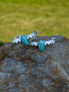 Thick and chunky Turquoise hoops