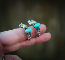 Load image into Gallery viewer, Thick and chunky Turquoise hoops
