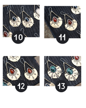 Load image into Gallery viewer, Traveler Swing Earrings -Choose- Rainbow Moonstone - Labradorite - Turquoise
