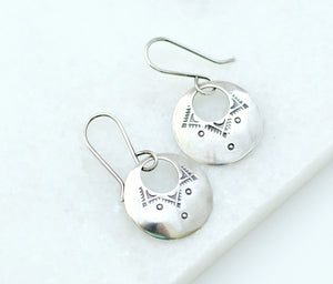 Dangling silver boho earrings