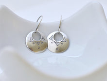 Load image into Gallery viewer, Dangling silver boho earrings
