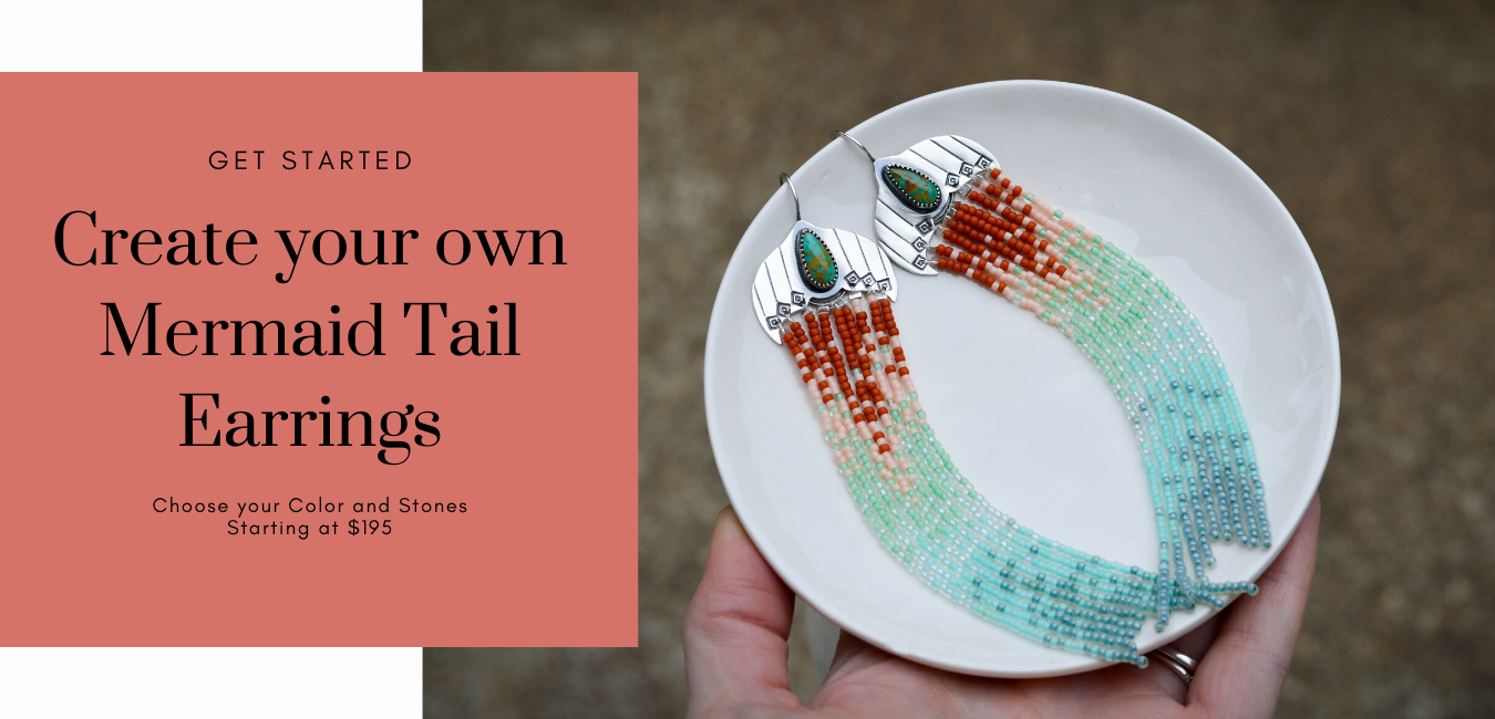 Custom Mermaid Tail Fringe Earrings