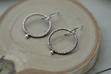 Load image into Gallery viewer, Simple copper earrings, copper hoops, copper and silver earrings, copper jewelry
