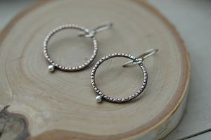 Simple copper earrings, copper hoops, copper and silver earrings, copper jewelry