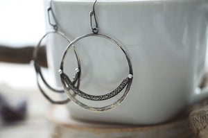 Unique sterling silver hoop earrings