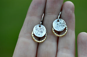 Small solar eclipse earrings