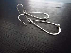 Modern lightweight silver dangle earrings