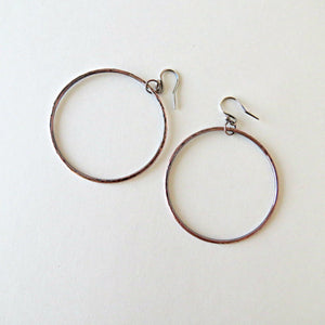 Hammered copper hoops