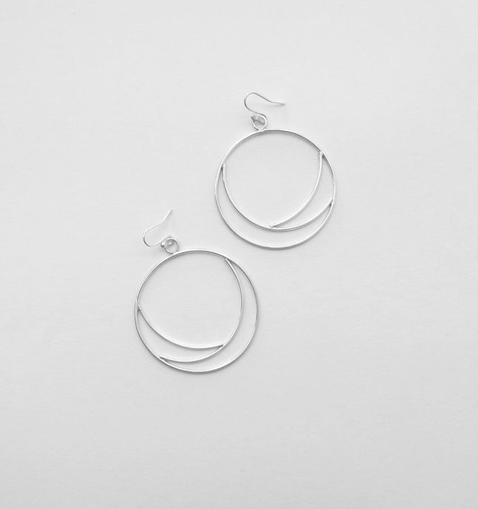 Silver hoops, hoop earrings, 