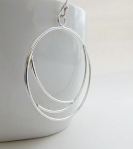Silver hoops, hoop earrings, "Eclipse" earrings, sterling silver hoops, handmade hoops