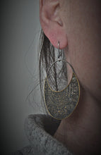Load image into Gallery viewer, Large Mandala earrings in brass and silver
