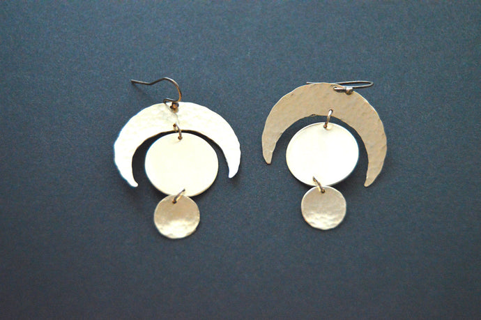 Brass Crescent earrings