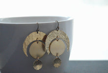 Load image into Gallery viewer, Brass Crescent earrings

